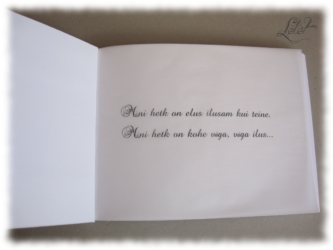 Tiitelleheks on kalka koos imekauni sõnumiga...