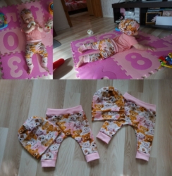 Trikotaažist beebipüksid ja mütsid