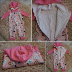 Õhukesest dressiriidest kombe ja seekord voodriga. Voodriks on mõnus minkytrikotaaž. Suurus 62.